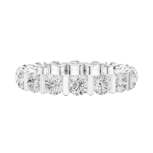 Round Brilliant Cut Lab Diamond U Prong Eternity Band Ring - view 3