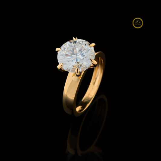 Six Prong Round Lab Diamond Solitaire Engagement Ring - view 2