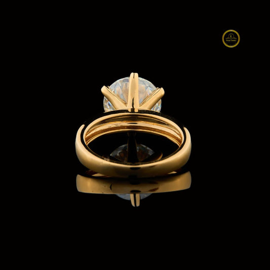 Six Prong Round Moissanite Solitaire Engagement Ring - view 4