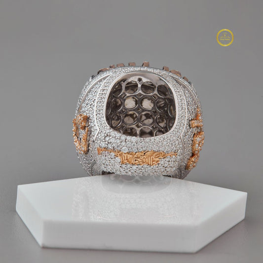 Arabic Calligraphy Iced Out Pave Moissanite Statement Ring Hip Hop Ring - view 4