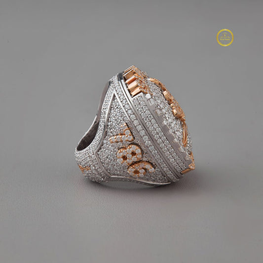 Arabic Calligraphy Iced Out Pave Moissanite Statement Ring Hip Hop Ring - view 2