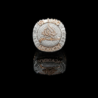 5.30 TCW Majestic Lab Diamond Encrusted Islamic Calligraphy Statement Ring with Emerald Halo Detailing