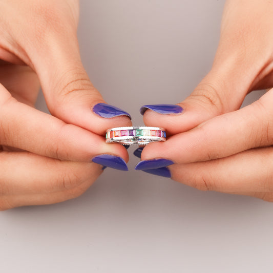 Custom Butterfly Ring Hand-Enameled Natural Sapphire diamond By Ivevar