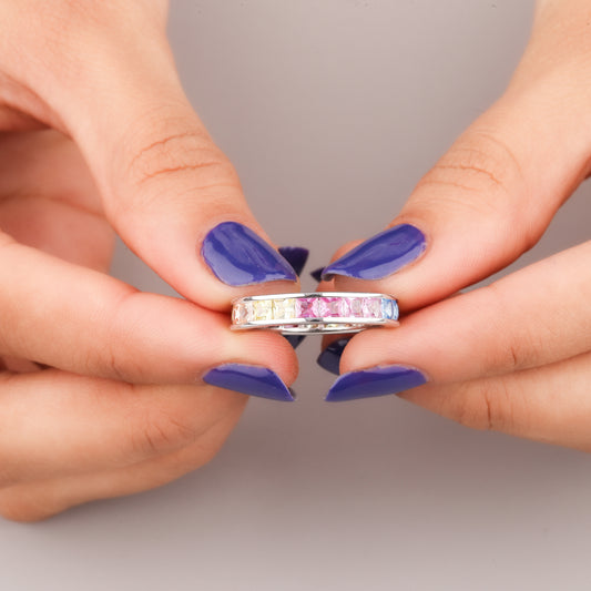 Eternal Love Sapphire Ring Infinity Diamond Band By Ivevar