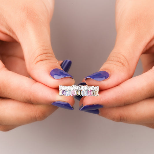 Exquisite Emerald Cut Natural Sapphire Diamond Halo Ring Ivevar Luxury Jewelry