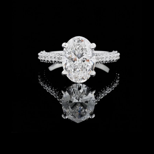 Gorgeous Oval Cut Moissanite Diamond Solitaire Anniversary Ring for Cocktail Shine