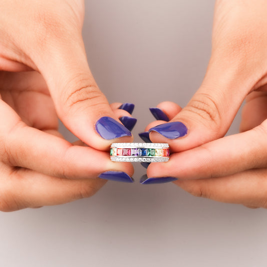 Handcrafted Art Deco Ring Natural Sapphire Diamonds by Ivevar