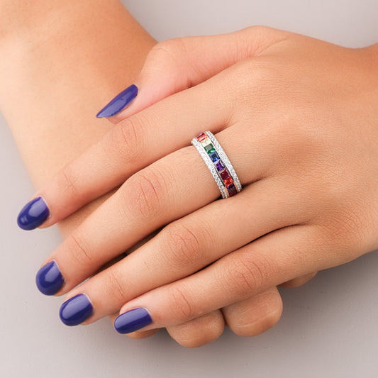 Art Deco Natural Sapphire and Diamond Ring - view 3