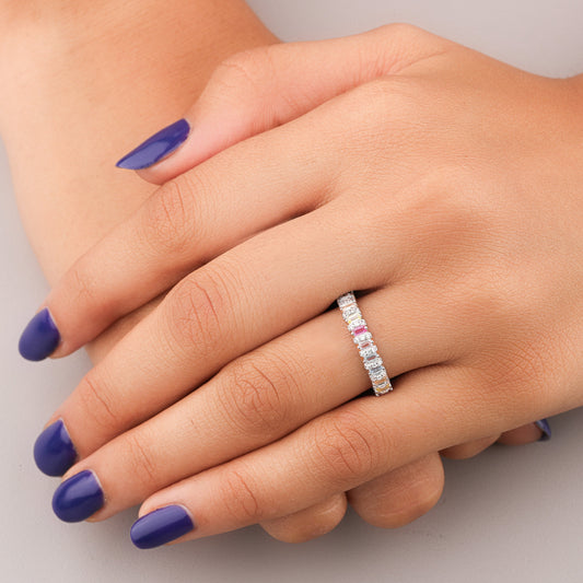 Halo Natural Sapphire Diamond Engagement Ring - view 3