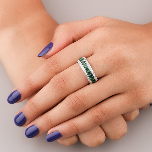 Cushion Cut Natural Sapphire Diamond Ring - view 3