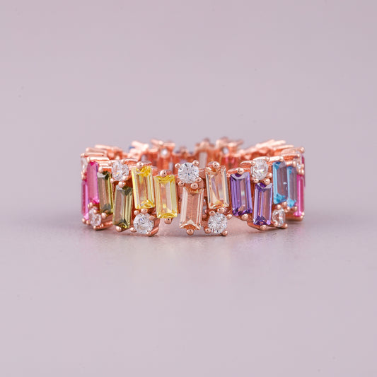 Luxury Natural Sapphire Diamond Anniversary Band by Ivevar Timeless Wedding Ring