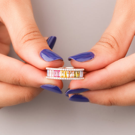 Luxury Natural Sapphire Diamond Anniversary Ring by Ivevar Timeless Elegance