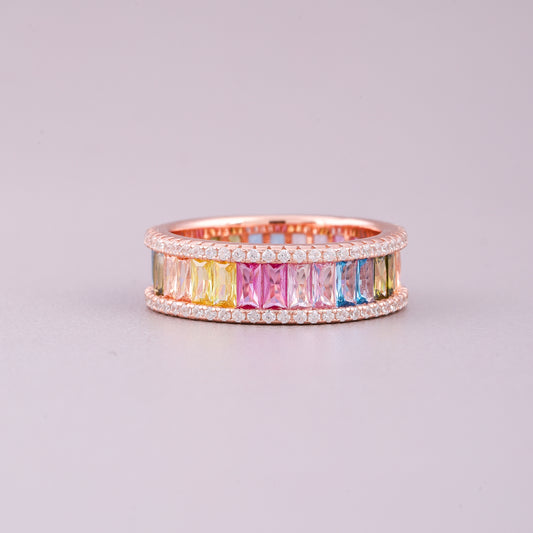 Luxury Natural Sapphire Diamond Anniversary Ring by Ivevar Timeless Elegance