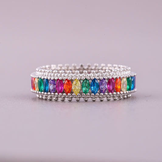 Luxury Natural Sapphire Diamond Eternity Ring by Ivevar Timeless Bridal Jewelry