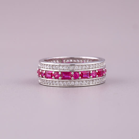 Luxury Natural Sapphire Diamond Split Shank Ring by Ivevar Elegant & Unique Design