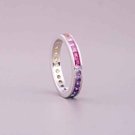 Natural Sapphire and Diamond Bridal Wedding Ring - view 4