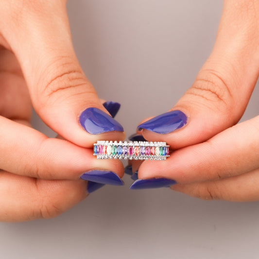 Luxury Natural Sapphire Diamond White Gold Ring by Ivevar Elegant Jewelry for Women