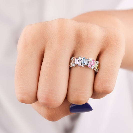 Natural Sapphire Diamond Pavé Ring Luxury - view 3