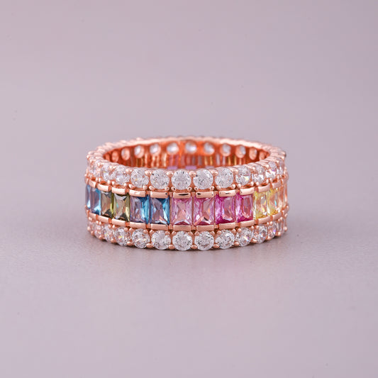 Natural Sapphire & Diamond Solitaire Infinity Wedding Ring By Ivevar