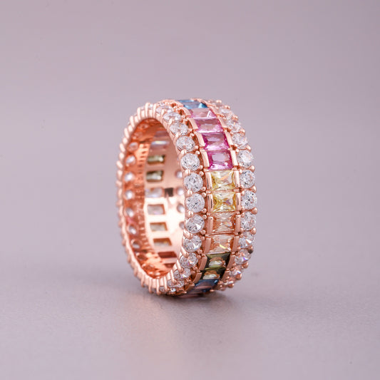 Natural Sapphire & Diamond Solitaire Infinity Wedding Ring - view 4