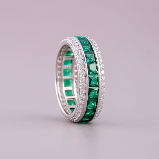 Natural Sapphire Engagement-Wedding Infinity Diamond Band - view 4