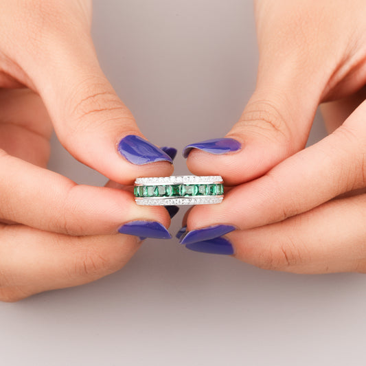 Natural Sapphire Engagement-Wedding Infinity Diamond Band By Ivevar