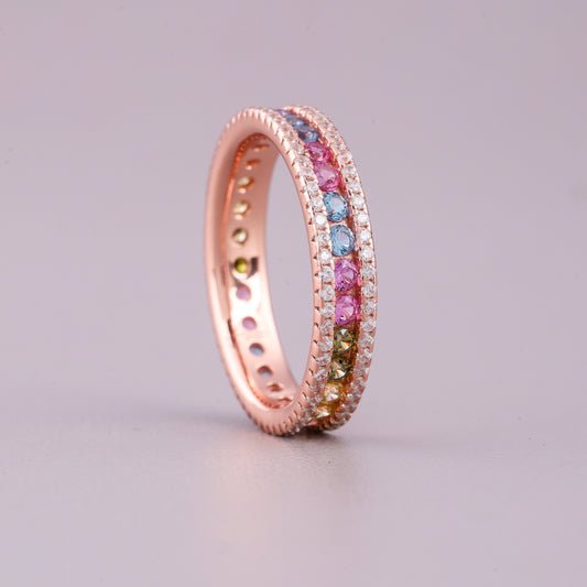 Round Cut Natural Sapphire Diamond Ring Luxury - view 4