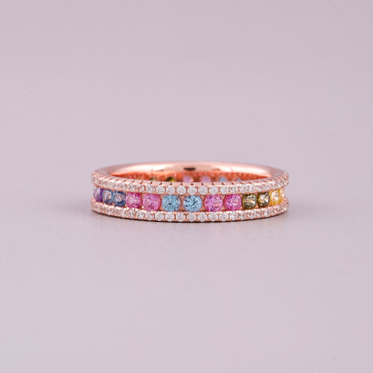 Round Cut Natural Sapphire Diamond Ring Luxury by Ivevar