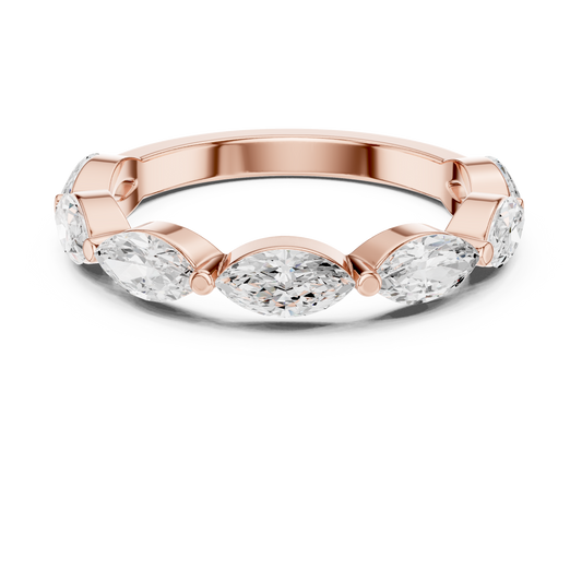 Minimal Marquise Cut Moissanite Wedding Band - view 3