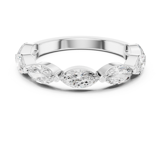 1.20 TCW Designer Style Marquise Cut Moissanite Diamond Wedding Band in Solid Gold For Girl