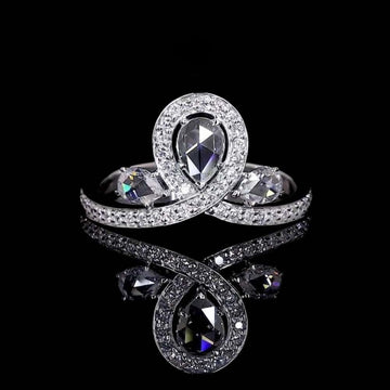 Celestial Loop Natural Rose-Cut Diamond Ring in 14K Gold By Ivevar