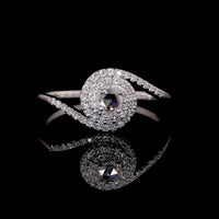 Handcrafted 14K Gold Ring with Natural Rose Cut Diamond & Double Halo By Ivevar