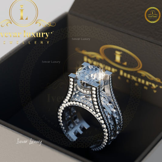 New Arrival Moissanite Band Ring 925 Sterling Silver Fine Jewelry Hip Hop Sparkle