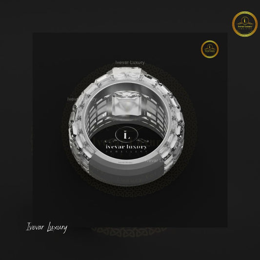 New Arrival Moissanite Band Ring 925 Sterling Silver Fine Jewelry Hip Hop SparkleRing By Ivevar