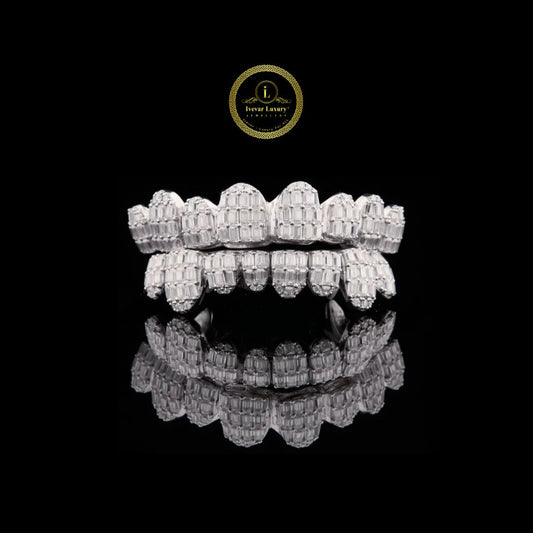 Custom Baguette Moissanite Grillz - VVS Diamond Luxury Teeth Jewelry for Men & Women