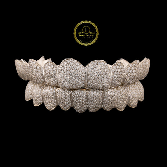 VVS Moissanite Grillz - Luxury Customizable Baguette Diamond Teeth Covers By Ivevar