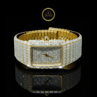 Full Iced Baguette Cut Lab Grown Diamond Watch Where Golden Luxury Meets Timeless Precision by Ivevar
