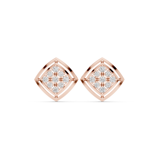 0.64 TCW Geometric Round Cut Kite Shaped Moissanite Diamond Cluster Stud Earrings For Mother