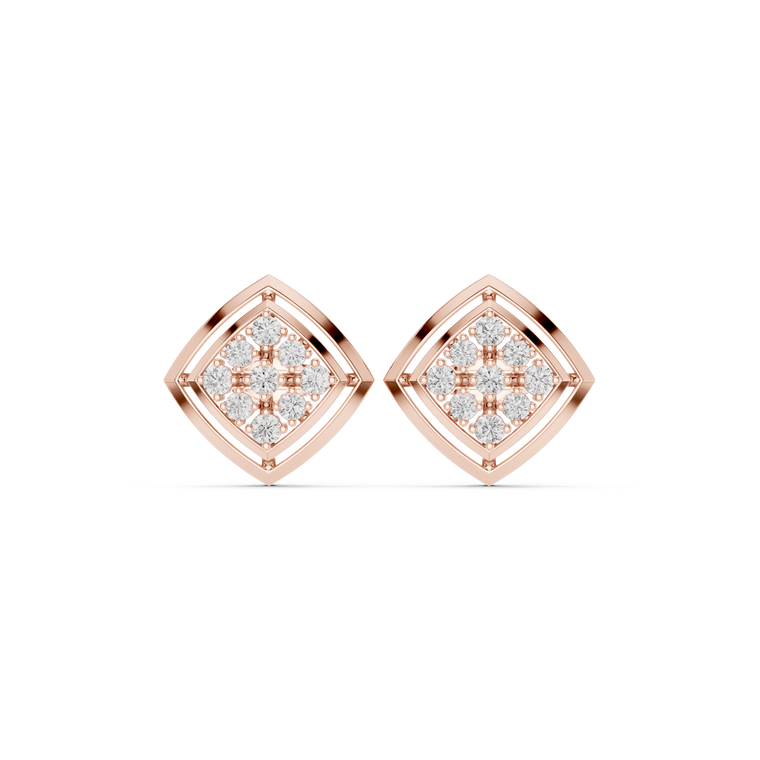 Geometric Cage Round Openwork Stud Earrings - view 2