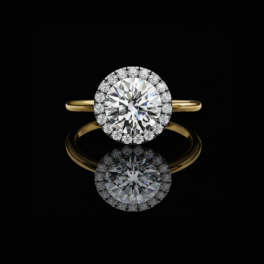 1.52 CT Elegant Round Cut Halo Lab Grown Diamond Ring for Modern Look Fine jewelry