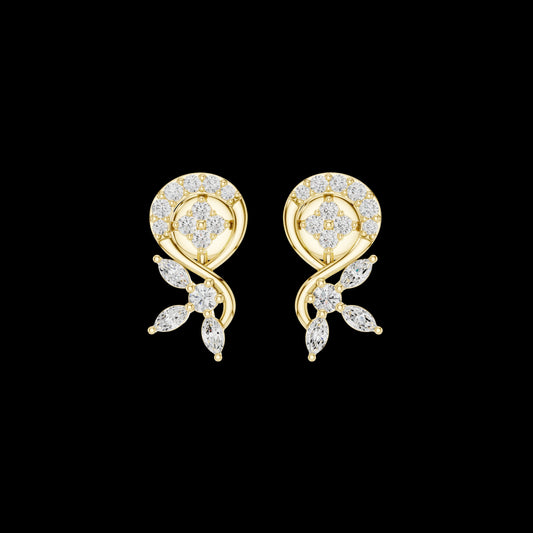  0.13 CT Prime Elegance Inspired Floral Marquise Cut Moissnite Diamond Stud Earrings