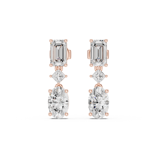 1.82 CT Exquisite Luxury Oval Lab Grown Diamond Drop Earrings Elegant Statement Jewelry