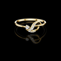 0.30 TCW GleamCurl Ring Featuring a Flowing Motif and Sparkling Lab Grown Diamond Accents