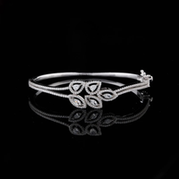 2.87 TCW Luxury Sparkling Floral Motif Moissanite Bracelet with Pear and Marquise Stone Accents By Ivevar