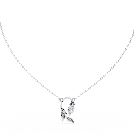 Nature Inspired Marquise Leafy Pendant - view 4