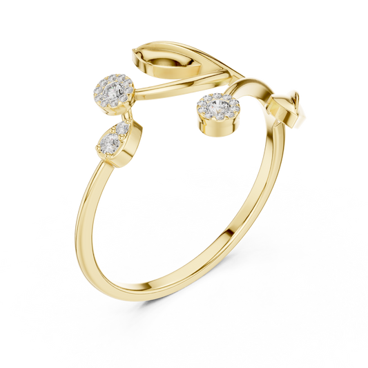 Nature Inspired Leaf Vine Wrap Ring - view 2