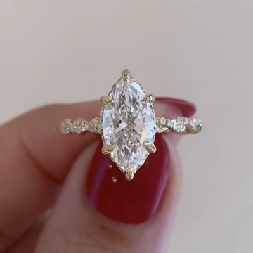 3.00 CT Light Catching Marquise Cut Lab Grown Diamond Ring with Claw Prong Setting