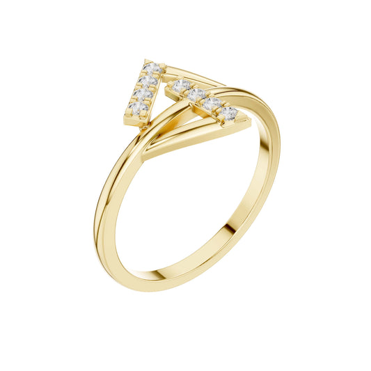 Geometric Princess Cut Lab Diamond Promise Ring - view 4