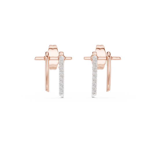 0.13 TCW Minimalist Luxury Moissanite Diamond Drop Stud Fine Earrings for Women