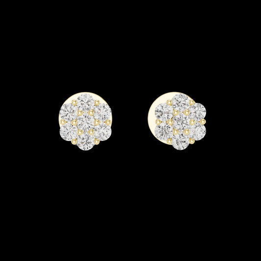 0.42 TCW Noble Floral Cluster Round Cut Moissanite Diamond Stud Earrings Elegant Jewelry